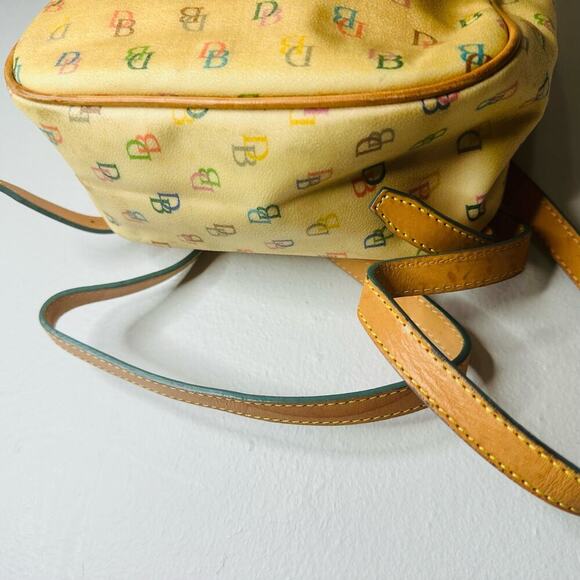 Vintage DOONEY & BOURKE DB Logo Rainbow Colored Tan Leather Mini Backpack Bag - Picture 5 of 14